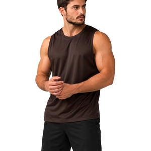 Débardeur Yiyi pour homme, col rond, ajusté, respirant, anti-humidité, ultra-doux, 100% polyester, uni, style streetwear, tricoté, 160g - Product Image 2