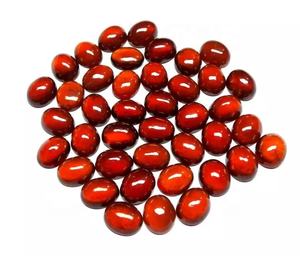 Cabujón ovalado liso de granate Hessonita natural de 3x4mm, productos hechos a mano, piedra preciosa suelta auténtica a precios de mercado mayorista en oferta - Product Image 1