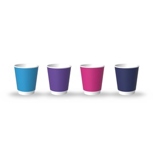 Vaso de Papel Desechable de Doble Pared con Diseño Arcoíris de 2oz para Café - Product Image 3