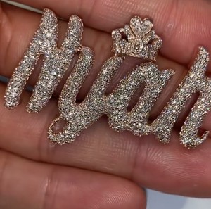 Iced Out <b>Chain</b> Pendant Men Jewelry 925 Sterling Silver Solid Gold Letter <b>Name</b> Hip Hop Custom MJoissanite Diamond Pendant - Product Image 3