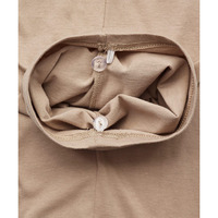 Pantalon d'hôpital unisexe en coton et polyester tricoté, beige, taille élastique, uniforme de patient, adapté aux fauteuils roulants