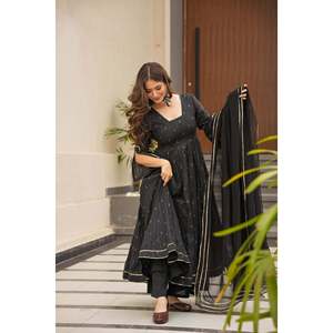 Magnifique ensemble de costume Anarkali taille XS pour les fêtes, imprimé numérique avec un design époustouflant - Product Image 1