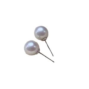 2025 Zhuji New S925 Silver Ear Needle 8-9mm Freshwater <b>Pearl</b> Earpiece Non-Core Cold White Light Plain Earnail <b>Pearl</b> <b>Earrings</b> - Product Image 5