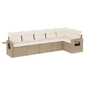 Conjunto de Sofás Grandes para Jardín en Ratán Sintético Beige con Acero con Recubrimiento en Polvo, Muebles de Exterior Premium - Product Image 2