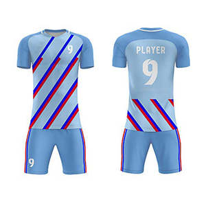 Custom 100% Polyester Cheap Football Jersey Training Soccer Uniform Set Crew Neck <b>Patchwork</b> Laser Printed Name & Logo for Unisex - Product Image 1