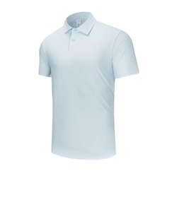 Polo personnalisé pour homme en soie glacée sans couture, séchage rapide, pour golf et tennis, couleur unie, respirant, rafraîchissant pour l'été, vêtements de sport OEM ODM - Product Image 5
