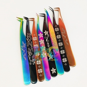New Design Laser <b>Engrave</b> Lash Tweezers Pointed Sustainable Stainless Steel Eyelash Extension Tweezers Anti-Magnetic Tweezers - Product Image 2