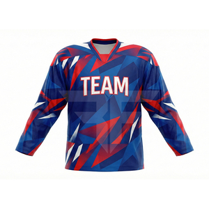 Custom Sublimation Hockey Jersey High Strength Mesh Fabric Unisex Adult Fit Short Sleeve Breathable Plus Size Ice Hockey Jersey - Product Image 1