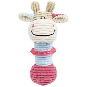 Giocattolo da Masticare in Peluche a Forma di Giraffa e Mucca per Cuccioli Neonati, Giocattolo da Dentizione in Gomma per Animali Domestici - Product Image 1