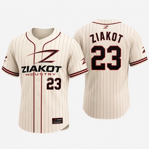 ZIAKOT เสื้อเบสบอลผู้ชายสีเทาลายทางแขนสั้นติดกระดุมด้านหน้าระบายอากาศได้ดีเสื้อผ้ากีฬาแบบพอดีตัว - Product Image 3