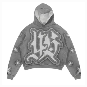 Ensemble de survêtement streetwear tendance pour homme, personnalisé avec impression DTG, comprenant un sweat à capuche imprimé lettres et chiffres et un pantalon évasé, décontracté, 2 pièces - Product Image 2