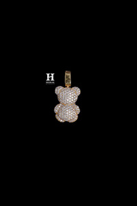 Colgante de Oso de Peluche de Lujo en Oro Amarillo de 14K con Diamante Cultivado en Laboratorio VVS EF, Corte Brillante Redondo, Amuleto de Animal para Hombres y Mujeres, Joyería HipHop - Product Image 2