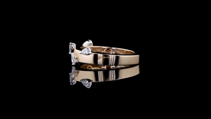 Anillo Moderno con Diamantes Cultivados en Laboratorio en Forma de Pera Dispersos |   Anillo de Diamantes de Diseño Minimalista para Uso Diario - Product Image 3