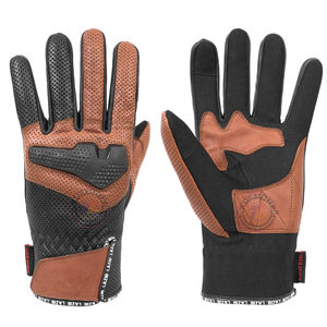 Guantes de verano de cuero genuino de primera calidad, perforados, para motocross, motocicleta, motociclistas, carreras callejeras. - Product Image 4