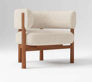 Sillón Moderno Tapizado para Sala de Estar, Sillón de Madera con Estructura de Madera Maciza, Asiento para Interiores del Hogar - Product Image 1