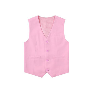 Gilet formel bleu clair pour homme, col en V, simple boutonnage, couleur unie, tissé, pour costumes - Product Image 3
