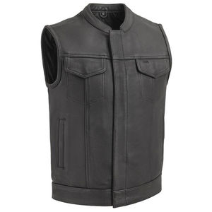 Gilet en cuir véritable sans manches pour homme, respirant, grande taille, style rétro, décontracté, pour l'hiver, avec service OEM - Product Image 1