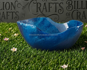 Moderno Plato Decorativo de Resina Azul con Diseño de Remolino, No Tóxico, para Servir Frutas, Ensaladas, Bocadillos, Chocolate, Postres Dulces, Ramadán - Product Image 5