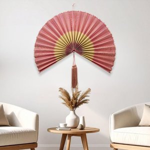 Abanico de Pared de Bambú Hecho a Mano, Abanico Plegable Decorativo Grande, Decoración de Pared Tejida Natural para Decoración de Interiores de Estilo Boho - Product Image 3