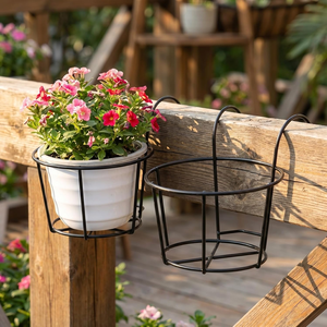 Support de pot de fleurs suspendu en métal réglable pour balcon, balustrade, fenêtre, jardin, panier de plantation - Product Image 3
