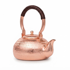 Bouilloire à thé en cuivre martelé avec couvercle, style chinois traditionnel, pot à eau pour la préparation du thé, pour la maison, l'hôtel, la décoration de restaurant - Product Image 1