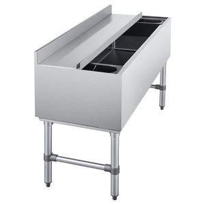 Frigorifero Commerciale in Acciaio Inox 48 X 19 X 33 Pollici con Coperchio Scorrevole, Capacità Massima 137,4 Qt - Product Image 1