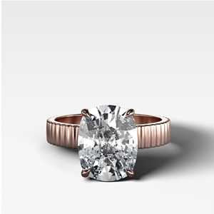4 Carat Textured Diamond Engagement Ring 14k Real Gold Cushion Cut Lab-Grown Diamond Ring 18k Gold Prong Set Modern Bridal Women - Product Image 3