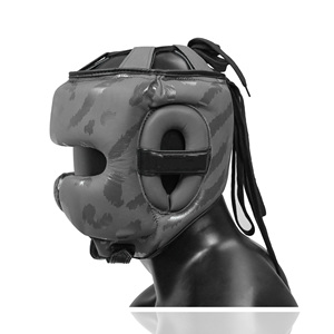 Protector de Cabeza de Boxeo de Cuero con Camuflaje Oliva Personalizado, Casco de Sparring, Protección MMA, Protector de Cabeza para Artes Marciales, Logotipo Personalizado, Venta al Por Mayor - Product Image 5