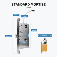 Nouvelle serrure de porte d'hôtel intelligente 2026 en alliage d'aluminium avec carte RFID, corps de serrure séparé, pour hôtels modernes