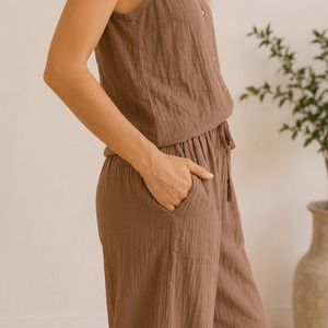 Ensembles de pyjamas pour femmes en gaze de coton respirante, tissu musulman, vêtements décontractés pour femmes, ensemble de pyjamas d'été - Product Image 3