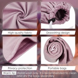 Sac à poussière en satin de luxe personnalisé avec cordon de serrage et logo imprimé pour l'emballage de bijoux, emballage cadeau, fabricant OEM ODM - Product Image 5
