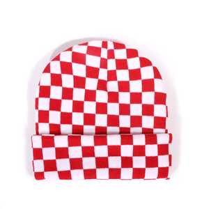 Gorro de Punto a Cuadros Rosa, Unisex, Gorro de Invierno, Estilo Casual, Talla Adulto 56-58 cm, 100% Acrílico, Tejido por Computadora - Product Image 4