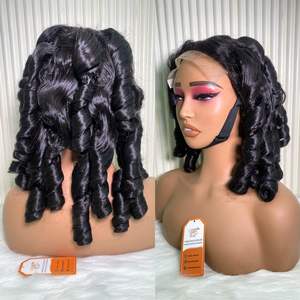 Envío Directo 2*4 2*6 pelucas frontales de encaje suizo cabello humano Funmi cabello ondulado 100% cabello vietnamita crudo sin fibra sintética - Product Image 1