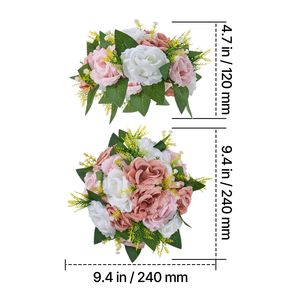 10 Pezzi di Composizioni Floreali Artificiali a Sfera di Rose, Diametro 9,5 Pollici, Bouquet per Centrotavola Matrimoniali, Rose Finte Decorative - Product Image 3