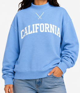 Sudadera Personalizada con Cuello Alto Universitario, Aplique de Cuadros, Bordado con Nombre del Estado, Felpa Acogedora, Estilo Preppy, Ropa con Espíritu Escolar - Product Image 5