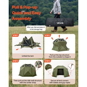 Gazebo Pop-up 13 x 13 piedi con Zanzariera, Tenda Sferica a 13 Lati per Campeggio con Tetto Rimovibile e Borsa per il Trasporto, Montaggio Rapido B - Product Image 5