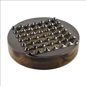 High On Sale Round Wood Base Cigarette <b>Ashtray</b> For Office Livingroom Table Top Ash Containing Use Metal <b>Ashtray</b> & Container - Product Image 5
