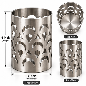 Juego de Cubiertos de Acero Inoxidable de Alta Calidad, 5 Piezas con Soporte, Diseño Floral Calado, para Organizar la Cocina del Hogar al Precio Más Bajo - Product Image 5