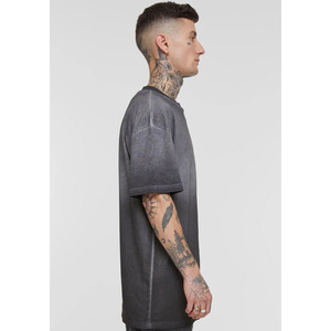 Streetwear Custom Solid Printing Breathable Oversized Boxy Vintage Distressed Sun Faded Acid Wash 100% Cotton T-shirt Men - Product Image 3
