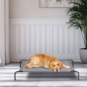 Cuccia per Cani XL in Lino 127x79x20 cm, Rettangolare/Ovale, per Interni, con Imbottitura in Cotone Rimovibile per Inverno e Primavera, Fantasia Tinta Unita - Product Image 4