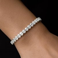 Bracelet tennis hexagonal en moissanite en argent sterling 925, bijoux fins éblouissants pour femmes, cadeau pour mariage ou fête