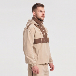 3/4 Zipper Custom Embroidered Logo Men <b>Windbreaker</b> Pullover Hoodie 100% Nylon Quick Dry Hoodie Hiking <b>Camping</b> Pullover Hoodie - Product Image 4