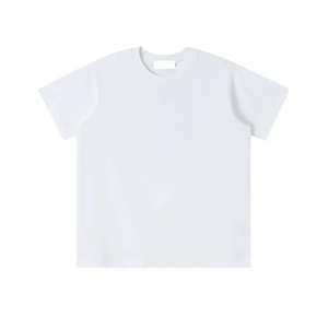 T-shirt blanc à col rond et manches courtes pour femme, coupe classique, couleur unie, minimaliste, en coton tissé, écologique, respirant, séchage rapide - Product Image 1