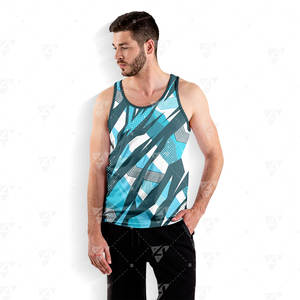 Débardeur imprimé personnalisé pour homme en polyester/coton, écologique, respirant, décontracté - Product Image 6