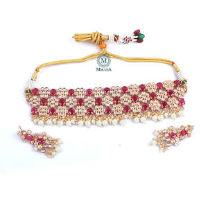 Taniya Ruby Polki Designer Choker Set-Fine Jewelry Set - Product Image 2