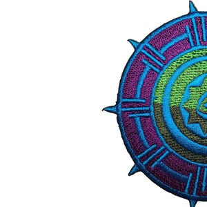 Circular Embroidered <b>Patch</b> With Geometric Design <b>Sew</b>-<b>On</b> Fabric Applique For Gifts - Product Image 3