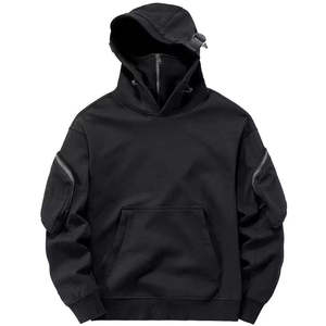 Sudadera con Capucha Techwear para Hombre, Negra, Estilo Urbano, Táctica, con Bolsillos Cargo, con Máscara Facial, Estilo Ninja, Hip Hop, Cyberpunk - Product Image 1