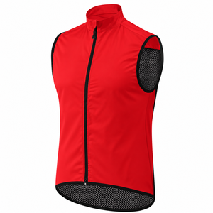 Chaleco de Ciclismo Rojo sin Mangas, Cortavientos y Transpirable - Product Image 1