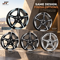 Jantes forgées à cinq branches usinées de 18 à 22 pouces, finition noir brillant avec bord poli VIW-160 pour BMW Audi Mercedes-Benz