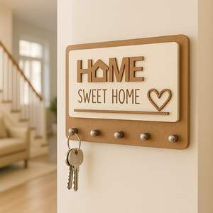 Organizador de Llaves y Correo de Madera Hecho a Mano, Ecológico y Duradero, para Decoración del Hogar - Product Image 5